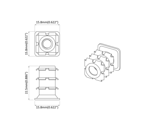 Vītne Caurules Ieliktnis 12 Pcs Melns Un Sudrabains Vidaxl