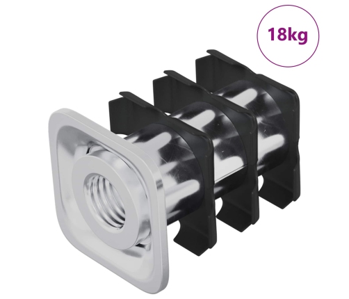 Vītne Caurules Ieliktnis 1818 Pcs Melns Un Sudrabains Vidaxl