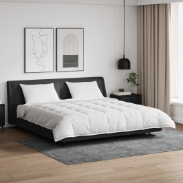 Ziemas Gultas Pārklājs Komplekts Ar Spilvenu 3 Pcs Balts 240 X 260 Cm