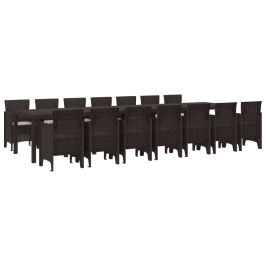 Vidaxl 15 Gabalu Dārza Galds Ar Spilveniem, Brūnā Poli Rotangpalma, Vidaxl Dārza Galds Brūns 250X100X73 Cm Poli Rotangpalma, Vidaxl Dārza Galds Brūns 150X100X73 Cm Poli Rotangpalma, Vidaxl Dārza Krēsli Ar Spilveniem 2 Gabali Brūnā Poli Rotangpalma,  Dārza