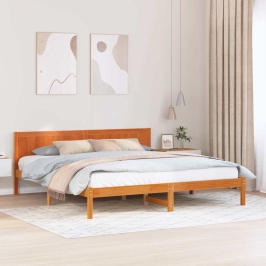 Vaska Brūnas Gultas Rāmis Vaska Brūna Masīvkoks 200 X 200 Cm Vidaxl