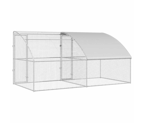 Vistu Būris Sudraba 400 X 200 X 198.5 Cm Cinkots Tērauds Vidaxl