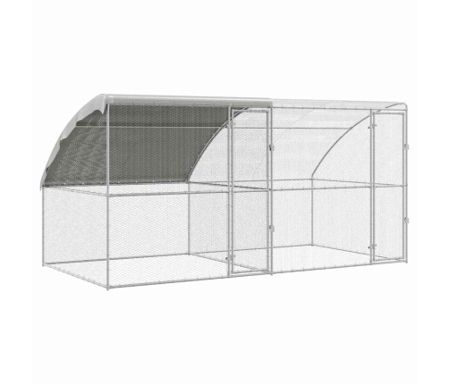 Vistu Būris Sudraba 400 X 200 X 198.5 Cm Cinkots Tērauds Vidaxl