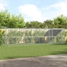 Vistu Būris Sudraba 800 X 200 X 198.5 Cm Cinkots Tērauds Vidaxl