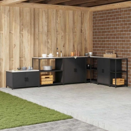 Virtuves Uzglabāšanas Plaukts Melna 60 X 50 X 92 Cm Tērauds Vidaxl