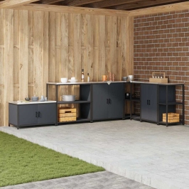 Virtuves Uzglabāšanas Plaukts Antracīta 60 X 50 X 92 Cm Tērauds Vidaxl