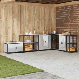 Virtuves Uzglabāšanas Plaukts Sudraba 60 X 50 X 92 Cm Vidaxl