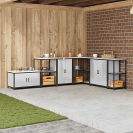 Virtuves Uzglabāšanas Skapis Ar Plauktu Sudraba 60 X 50 X 92 Cm Vidaxl