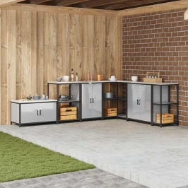 Virtuves Uzglabāšanas Skapis Ar Plauktu Sudraba 60 X 50 X 92 Cm Vidaxl