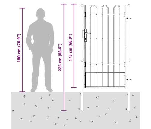Žoga Vārti Pelēka 100 X 175 Cm Pulvera Pārklājuma Tērauds Vidaxl