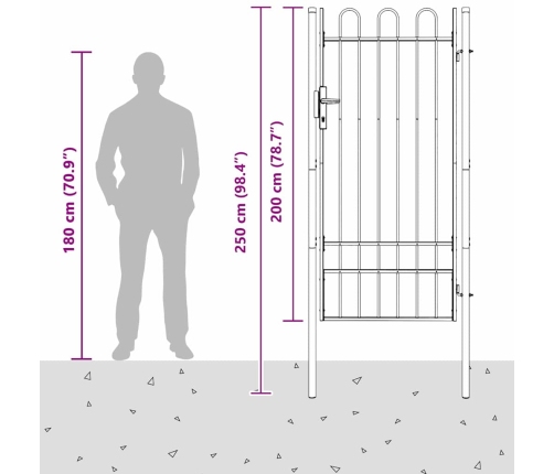 Žoga Vārti Pelēka 100 X 200 Cm Pulvera Pārklājuma Tērauds Vidaxl