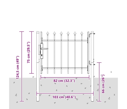 Žoga Vārti Pelēka 100 X 75 Cm Pulvera Pārklājuma Tērauds Vidaxl