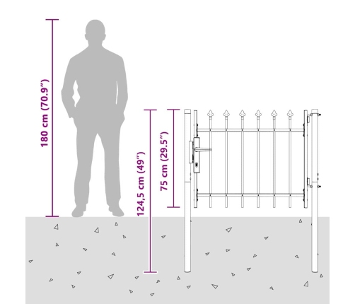 Žoga Vārti Pelēka 100 X 75 Cm Pulvera Pārklājuma Tērauds Vidaxl
