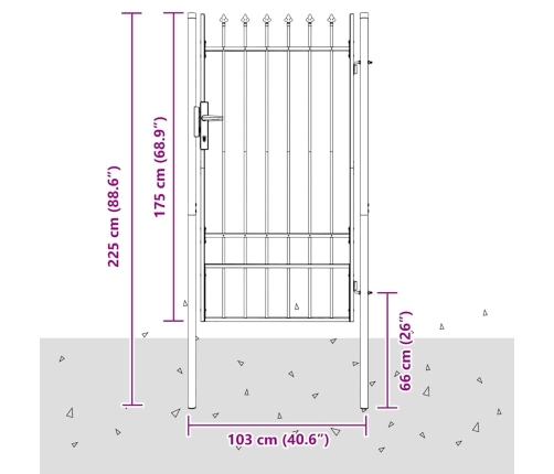 Žoga Vārti Pelēka 100 X 175 Cm Pulvera Pārklājuma Tērauds Vidaxl