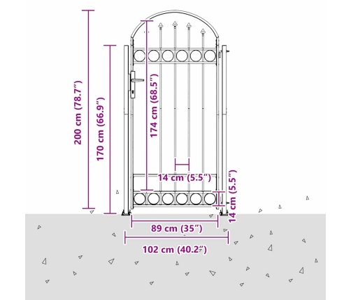 Žoga Vārti Pelēka 102 X 200 Cm Tērauds Vidaxl