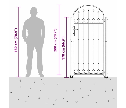 Žoga Vārti Pelēka 102 X 200 Cm Tērauds Vidaxl
