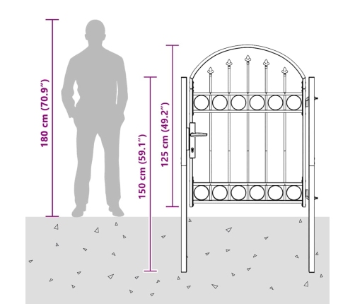 Žoga Vārti Pelēka 100 X 125 Cm Pulverkrāsots Tērauds Vidaxl