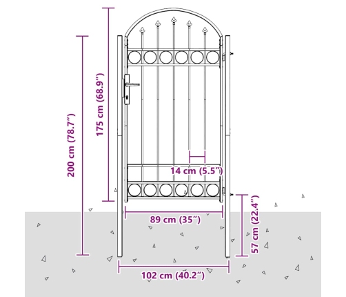 Žoga Vārti Pelēka 100 X 175 Cm Pulverkrāsots Tērauds Vidaxl