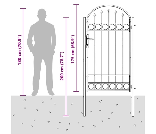 Žoga Vārti Pelēka 100 X 175 Cm Pulverkrāsots Tērauds Vidaxl