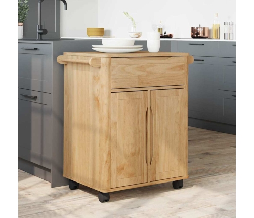 Virtuves Ratiņš Vaks Brūns 72,5 X 45 X 80 Cm Cieta Priede Vidaxl