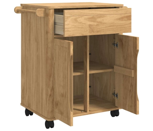 Virtuves Ratiņš Vaks Brūns 72,5 X 45 X 80 Cm Cieta Priede Vidaxl