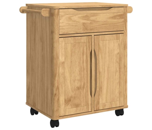 Virtuves Ratiņš Vaks Brūns 72,5 X 45 X 80 Cm Cieta Priede Vidaxl