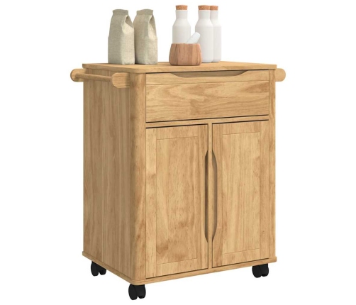 Virtuves Ratiņš Vaks Brūns 72,5 X 45 X 80 Cm Cieta Priede Vidaxl