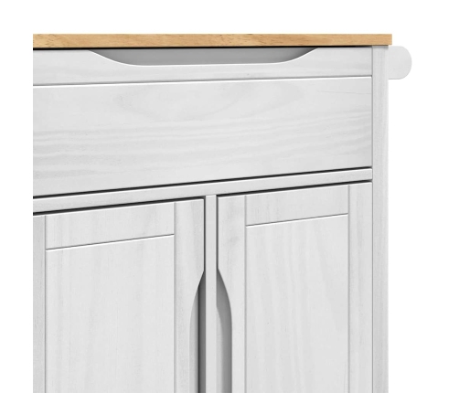 Virtuves Ratiņš Balts 72,5 X 45 X 80 Cm Cieta Priede Vidaxl