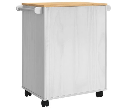 Virtuves Ratiņš Balts 72,5 X 45 X 80 Cm Cieta Priede Vidaxl