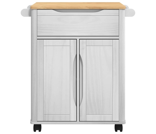 Virtuves Ratiņš Balts 72,5 X 45 X 80 Cm Cieta Priede Vidaxl