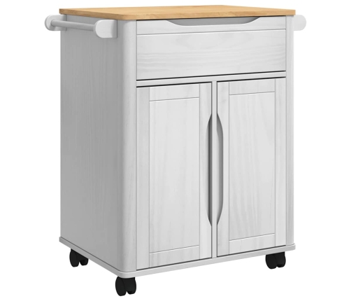 Virtuves Ratiņš Balts 72,5 X 45 X 80 Cm Cieta Priede Vidaxl