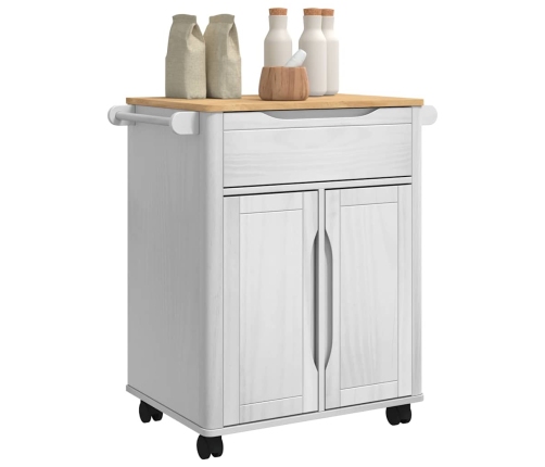 Virtuves Ratiņš Balts 72,5 X 45 X 80 Cm Cieta Priede Vidaxl