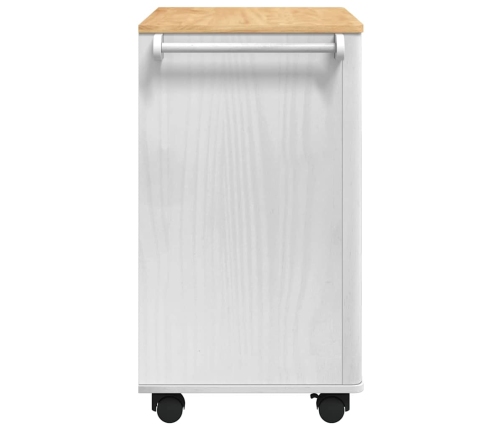 Virtuves Ratiņš Balts 72,5 X 45 X 80 Cm Cieta Priede Vidaxl