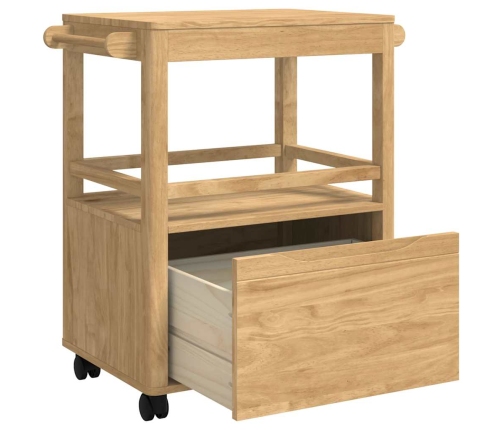 Virtuves Ratiņš Floro Vaks Brūns 72,5 X 45 X 80 Cm Cieta Priede Vidaxl