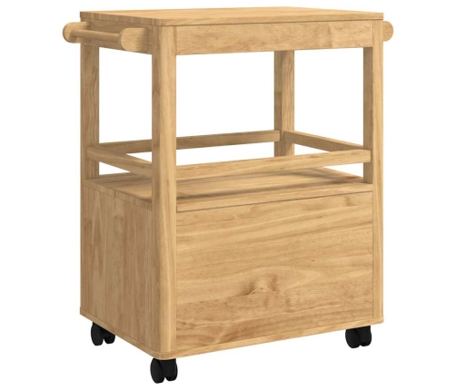 Virtuves Ratiņš Floro Vaks Brūns 72,5 X 45 X 80 Cm Cieta Priede Vidaxl