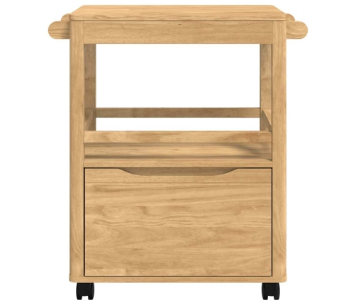 Virtuves Ratiņš Floro Vaks Brūns 72,5 X 45 X 80 Cm Cieta Priede Vidaxl