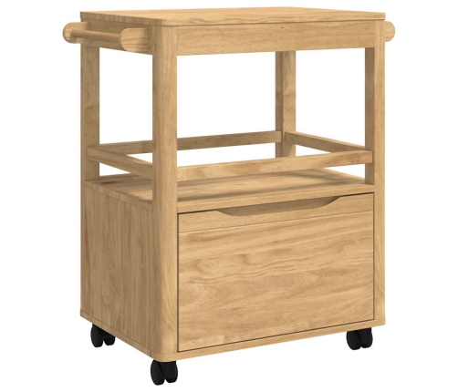 Virtuves Ratiņš Floro Vaks Brūns 72,5 X 45 X 80 Cm Cieta Priede Vidaxl