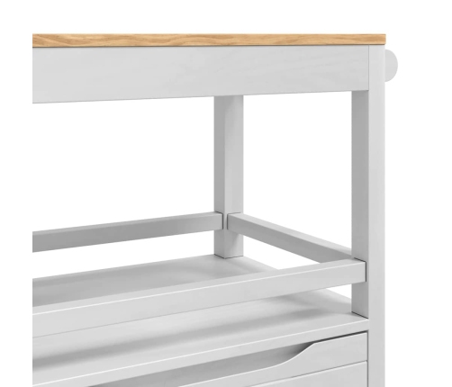 Virtuves Ratiņš Floro Balts 72,5 X 45 X 80 Cm Cieta Priede Vidaxl