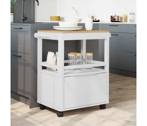 Virtuves Ratiņš Floro Balts 72,5 X 45 X 80 Cm Cieta Priede Vidaxl