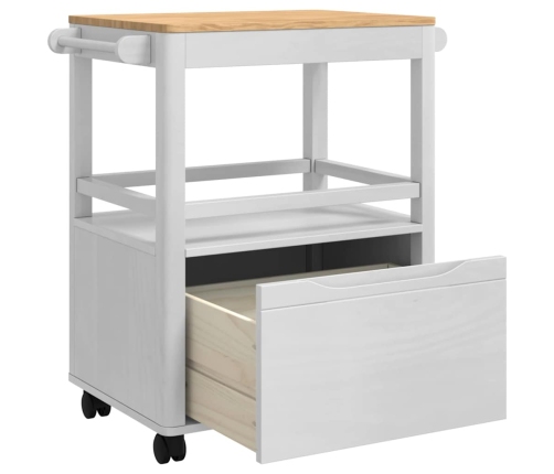 Virtuves Ratiņš Floro Balts 72,5 X 45 X 80 Cm Cieta Priede Vidaxl