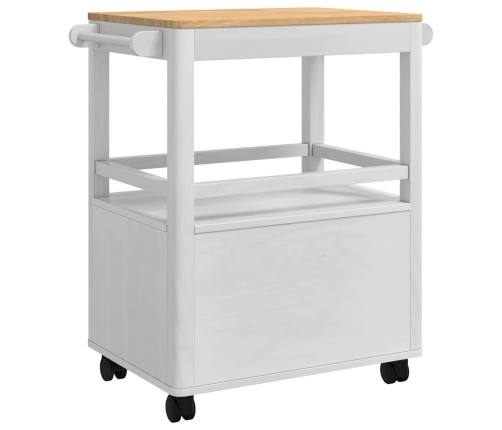 Virtuves Ratiņš Floro Balts 72,5 X 45 X 80 Cm Cieta Priede Vidaxl