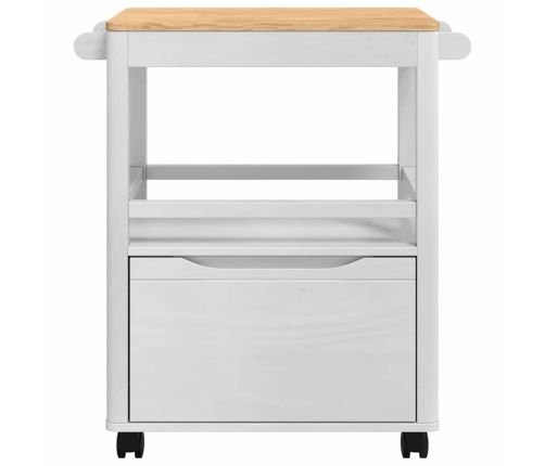 Virtuves Ratiņš Floro Balts 72,5 X 45 X 80 Cm Cieta Priede Vidaxl