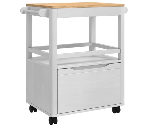 Virtuves Ratiņš Floro Balts 72,5 X 45 X 80 Cm Cieta Priede Vidaxl