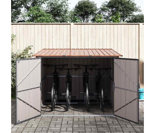 Velosipēdu Nojume 3 Pcs Brūna 215 X 206 X 157 Cm Metāla Vidaxl