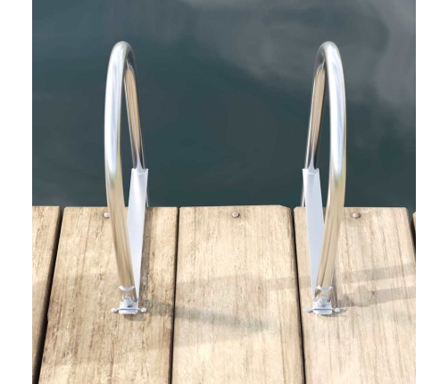 Vidaxl Piestātņu Kāpnes Sudraba 45 X 11.5 X 134 Cm Alumīnijs