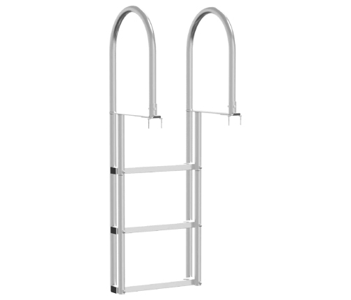 Vidaxl Piestātņu Kāpnes Sudraba 45 X 11.5 X 134 Cm Alumīnijs