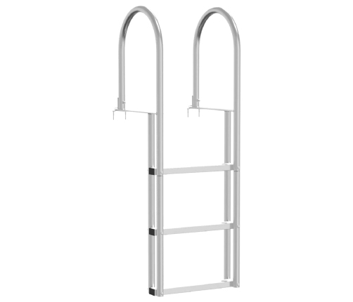 Vidaxl Piestātņu Kāpnes Sudraba 45 X 11.5 X 134 Cm Alumīnijs