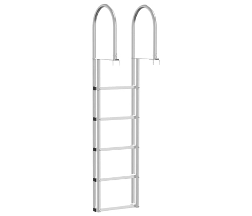 Vidaxl Piestātņu Kāpnes Sudraba 45 X 11.5 X 190 Cm Alumīnijs