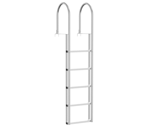 Vidaxl Piestātņu Kāpnes Sudraba 45 X 11.5 X 190 Cm Alumīnijs