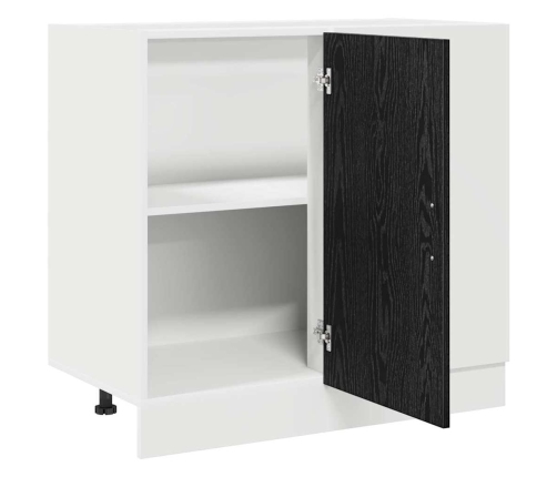 Virtuves Stūra Bāzes Skapis Riga Melns Ozols 86 X 46 X 81,5 Cm Vidaxl